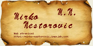 Mirko Nestorović vizit kartica